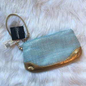 SR Squared by Sandra Roberts Blue & Gold Handbag